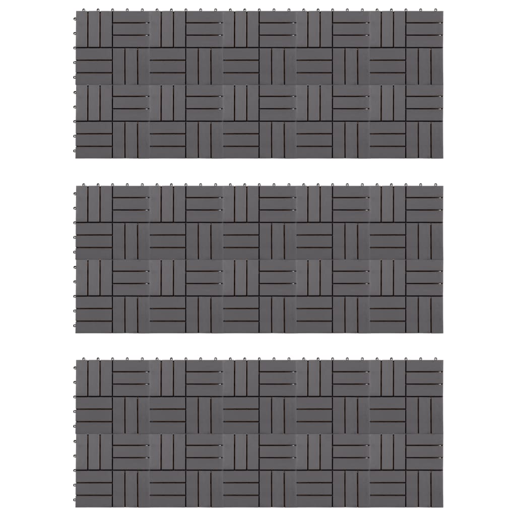 vidaXL Decking Tiles 30 pcs Gray Wash 11.8"x11.8" Solid Acacia Wood