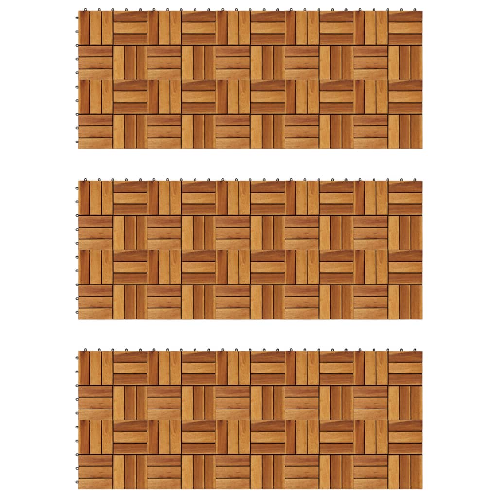 vidaXL Decking Tiles 11.8"x11.8" Acacia Set of 30